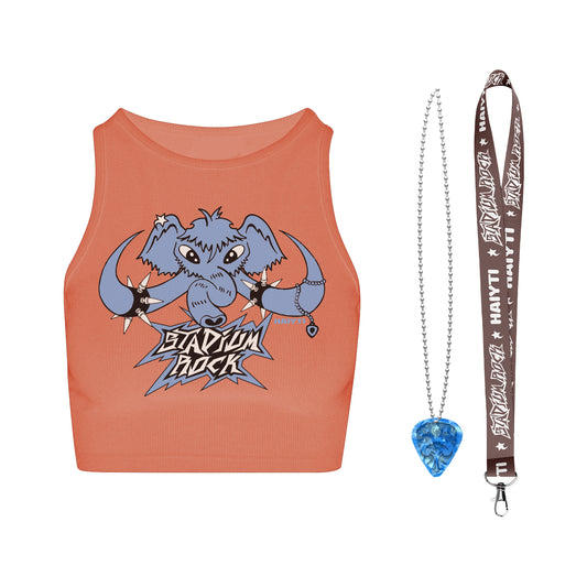 Stadium Rock Tanktop terracotta Band und Kette